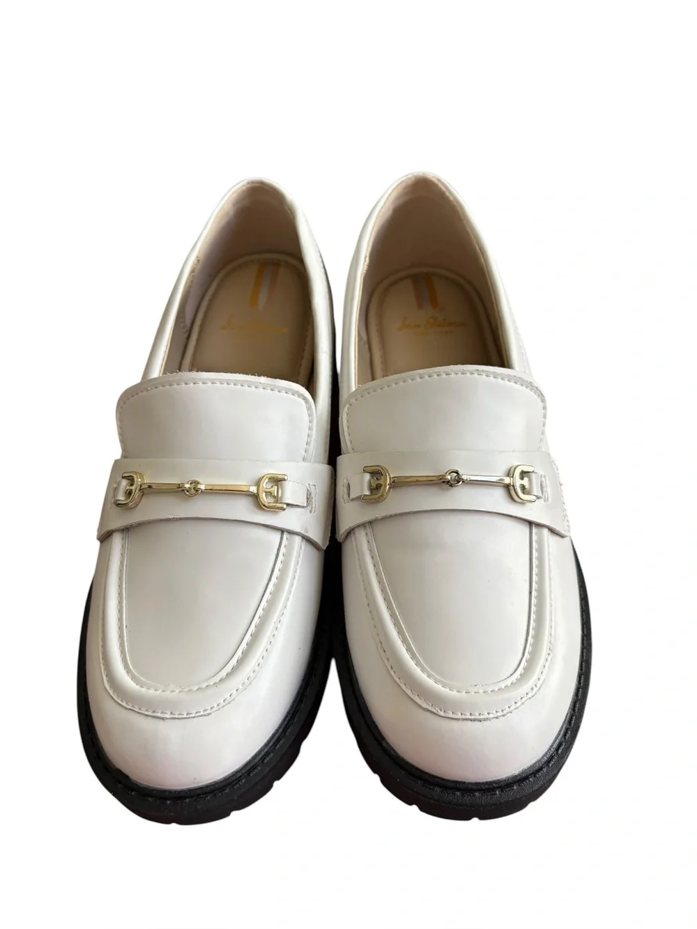 Sam Edelman SAM EDELMAN TULLY LUG SOLE LOAFERS IN WHITE GIRLS size 4